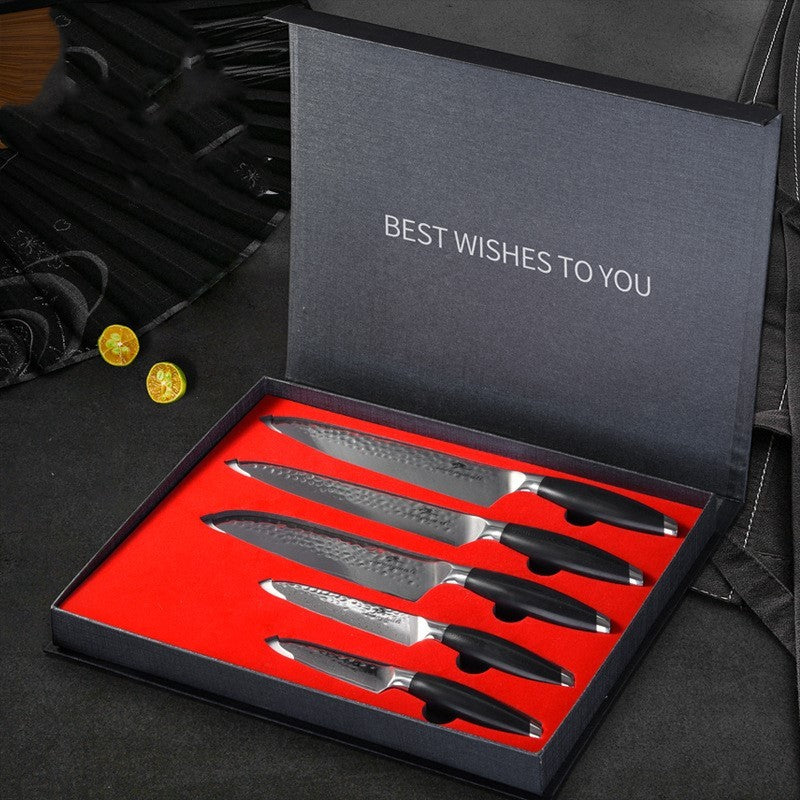 Five-piece japanese knife set